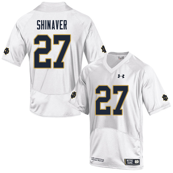 Men's NCAA Notre Dame Fighting Irish #27 Arion Shinaver Stitched College Under Armour Authentic White Football Jersey CY10F00ND